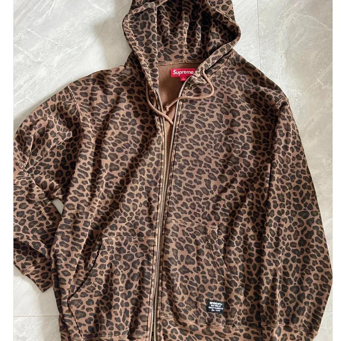 Supreme Leopard Print Zip-Up Hoodie